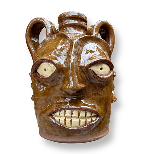 Greg Patton 6" Double Handle Edgefield Inspired Face Jug DP6273